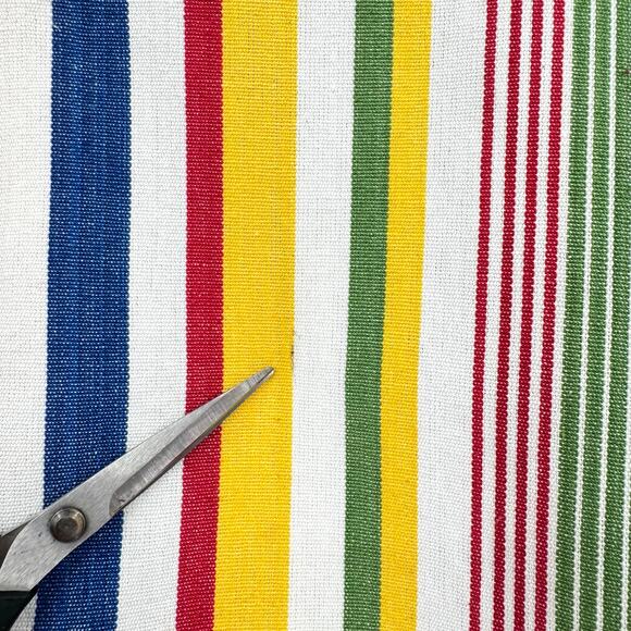 Studio 189 Technicolor Stripe Ruffle Trim Sleeveless Peplum Top Organic Cotton - Picture 14 of 16